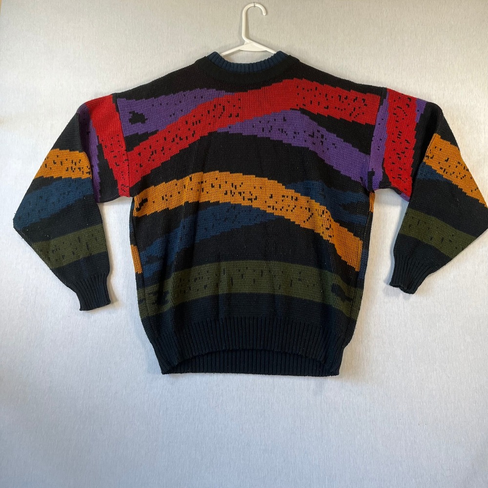 Vintage Michael Gerald Mens XL 90s Colorblock Geometric Knit Sweater Y2K